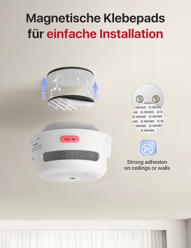 XS01 Rauchmelder mit Magnethalterung
