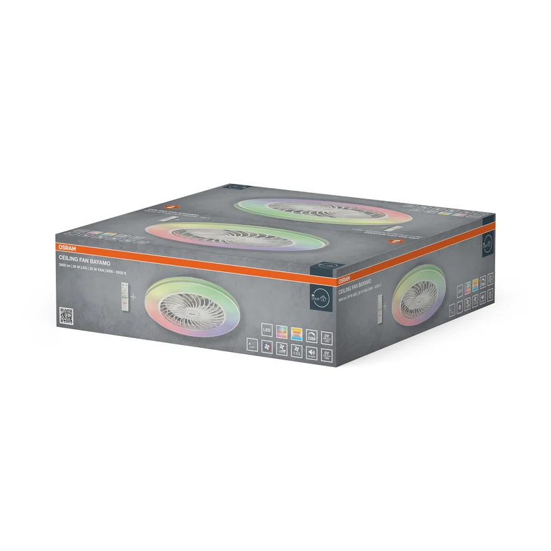 OSRAM LED Deckenventilator Bayamo, Weiß, 58W, 590 mm, RGB-Steuerung