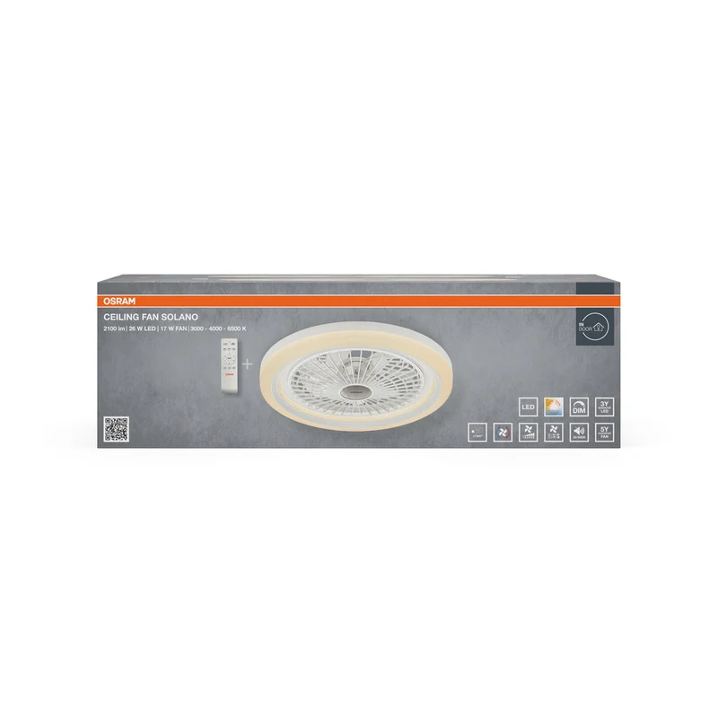 OSRAM LED Deckenventilator Solano 490mm 43W CCT