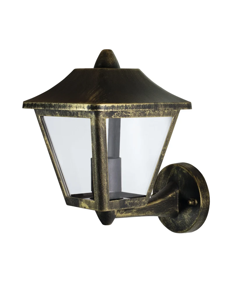 OSRAM ENDURA Classic Wandleuchte für Außenbereiche, Alu Schwarz-Gold, E27, IP44, geeignet für Leuchtmittel bis max. 60 W, ohne Leuchtmittel