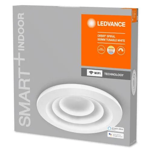 LEDVANCE Wifi SMART+ Orbis Spiral LED Deckenleuchte Tunable Weiß 50cm 32W / 3000-6500K Grau