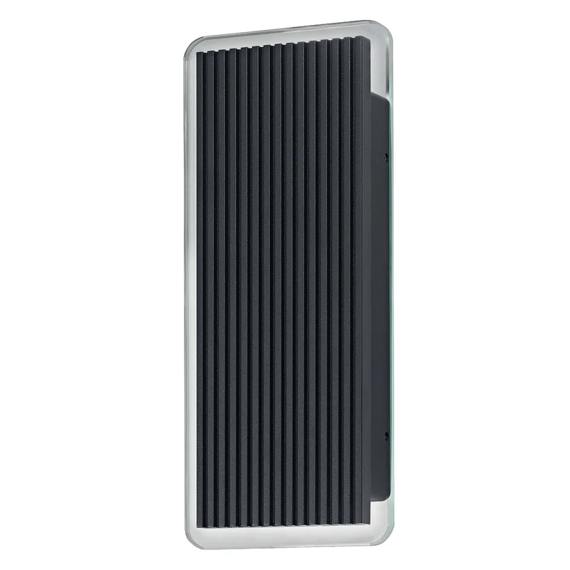OSRAM Außenwandleuchte, Dark grey, 6 W, 480 lm, 3000 K, 210° Abstrahlwinkel, IP54, 50. 000 h Lebensdauer, Aluminium, Glas, indirekter Lichtaustritt, IK06, 86x61x200 mm