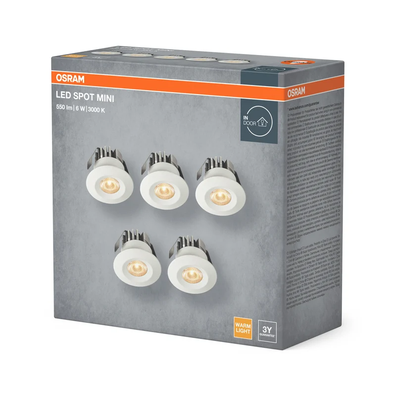 OSRAM LED Mini Spot Set Einbaustrahler 6W 120° Weiß ⌀30 mm