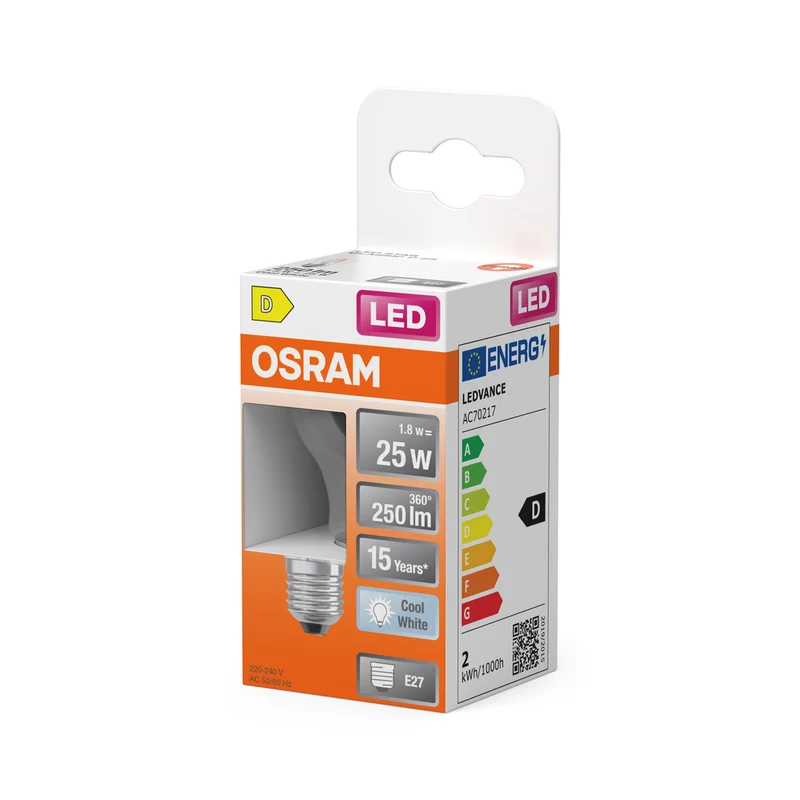 OSRAM LED Retrofit Classic P 1.8W 840 klar E27
