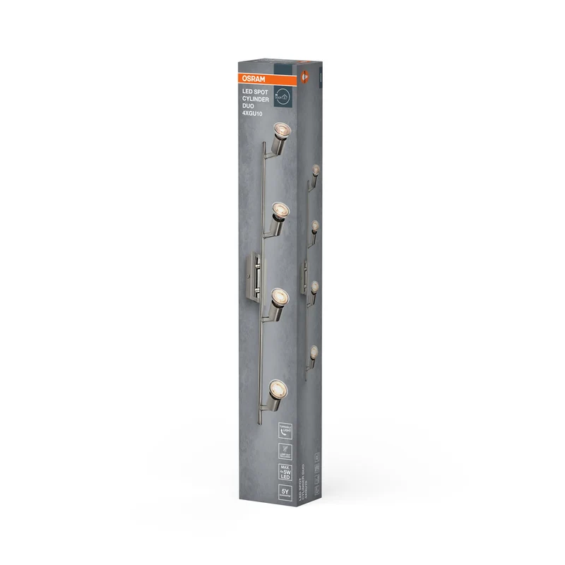 OSRAM LED Spot Cylinder Duo Deckenleuchte 4xGU10 Gebürstetes Nickel