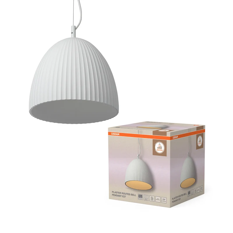 OSRAM DECOR Plaster Routes Bell Pendelleuchte 1xE27 Weiß