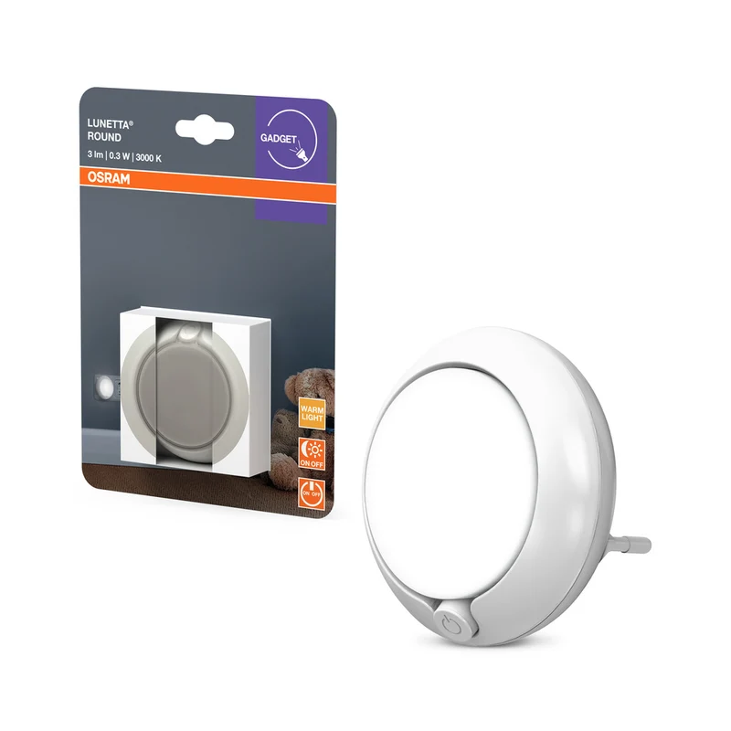 OSRAM LUNETTA® Round White Nachtlicht, 3lm, 0.3W, 3000K