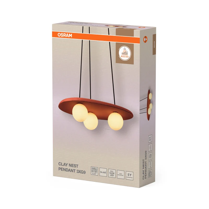 OSRAM DECOR Clay Nest Pendant Pendelleuchte 3xG9 Brown