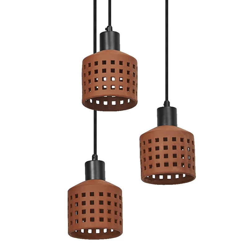 OSRAM DECOR Clay Windows Pendelleuchte Braun, 3-flammig, E27