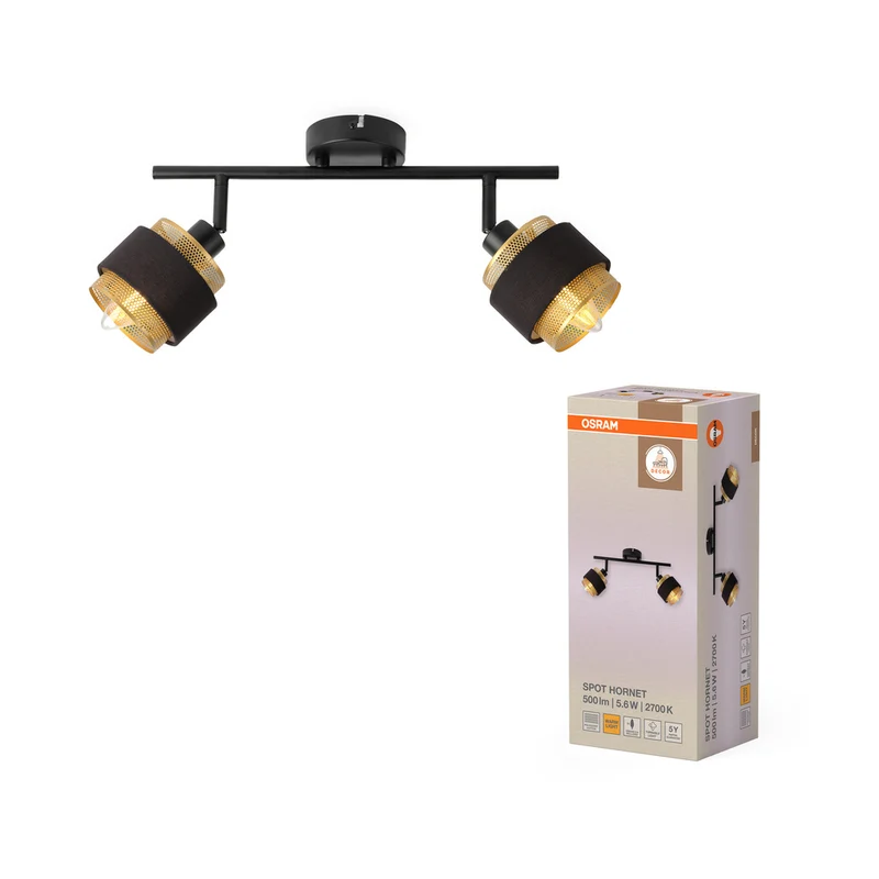 OSRAM DECOR Spot Hornet Deckenleuchte 2X2.8W, E14, 250lm, 2700K, Schwarz