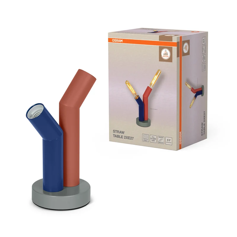 OSRAM DECOR Straw Tischleuchte, 2-flamming, E27, Multicolor