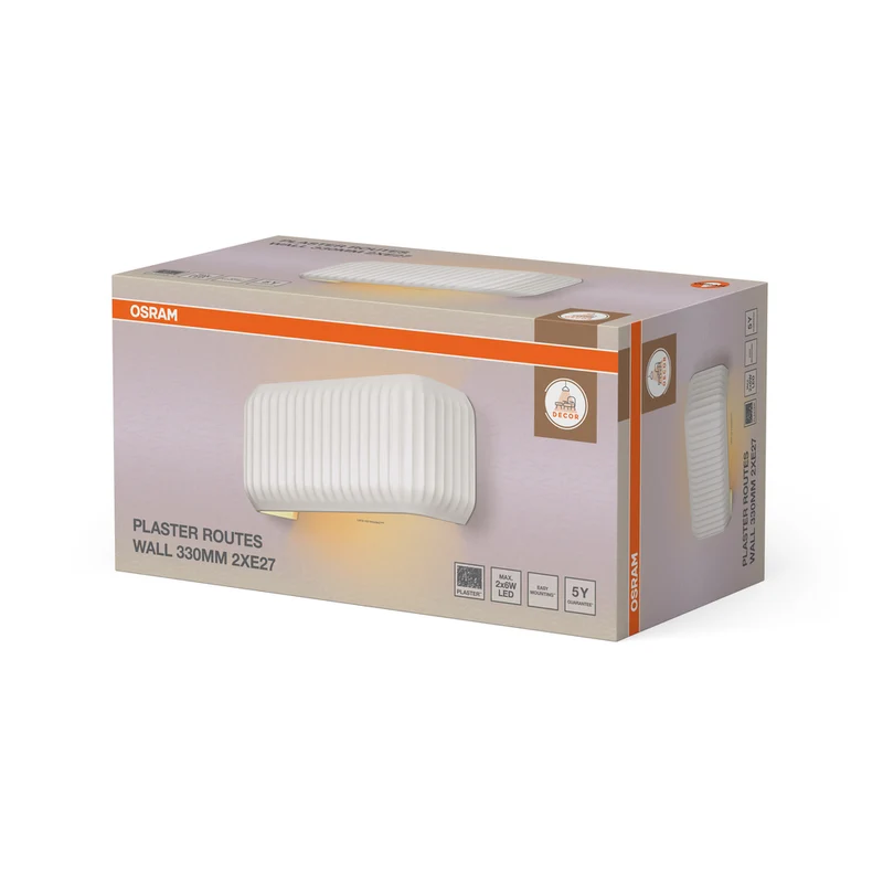 OSRAM DECOR Plaster Routes Wall Wandleuchte 330 2xE27 White
