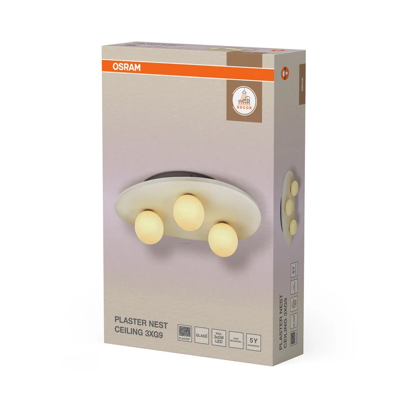 OSRAM DECOR Plaster Nest Ceiling Deckenleuchte 3xG9 White