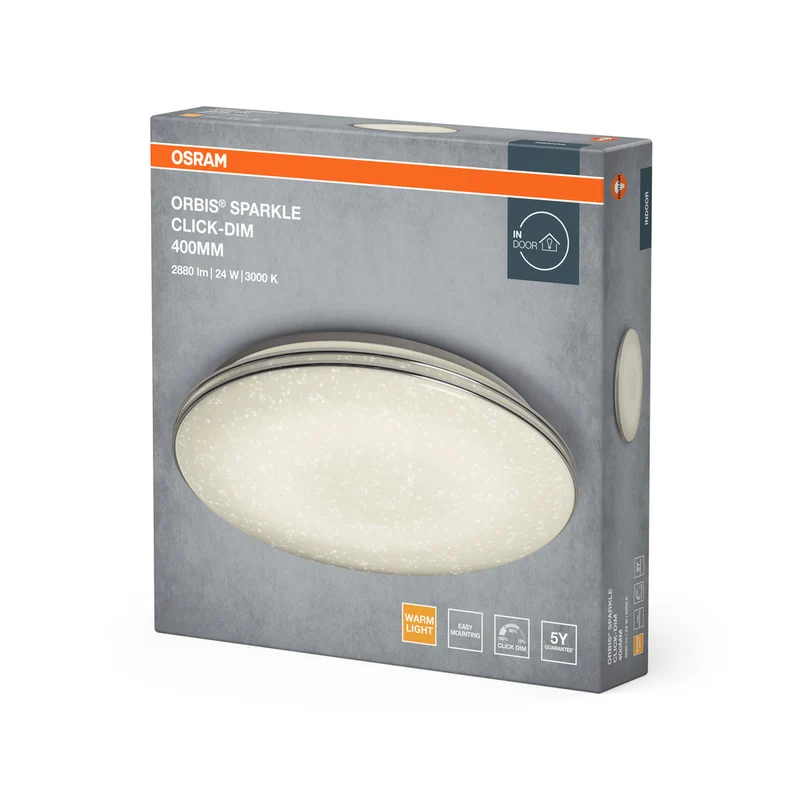 OSRAM ORBIS® Deckenleuchte Sparkle Click-DIM 400mm 24W, 2000 lm, 3000 K, Warmweiß