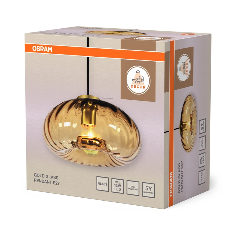 OSRAM DECOR Gold Glass Pendelleuchte E27 Gold