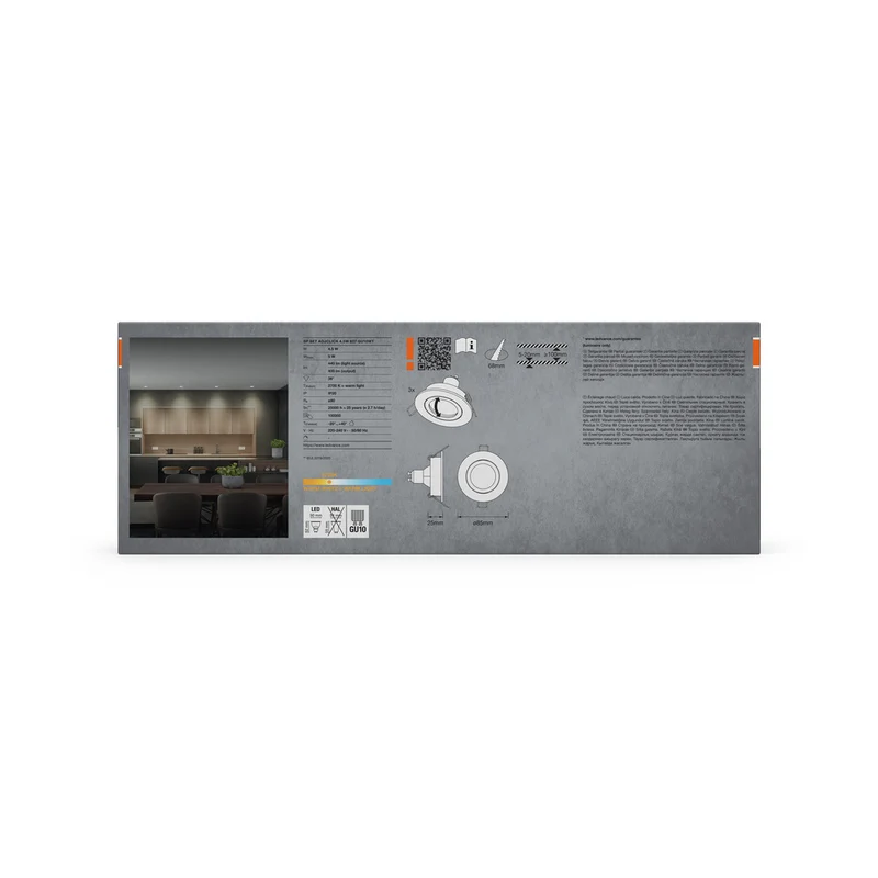 OSRAM LED Spot Recess Einbaustrahler Set GU10 schwenkbar Click 4.5W Weiß ⌀68 mm