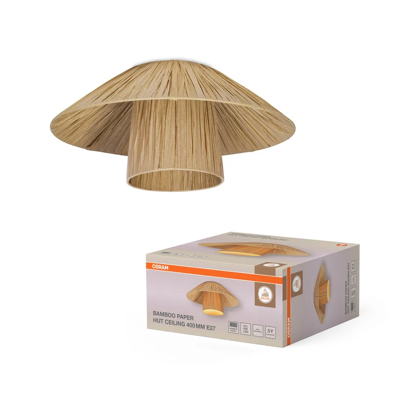 OSRAM DECOR Bamboo Paper Hut Deckenleuchte Braun, 400mm, E27