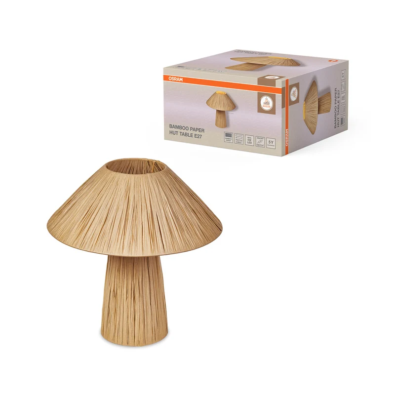 OSRAM DECOR Bamboo Paper Hut Table Tischleuchte 1xE27 Brown