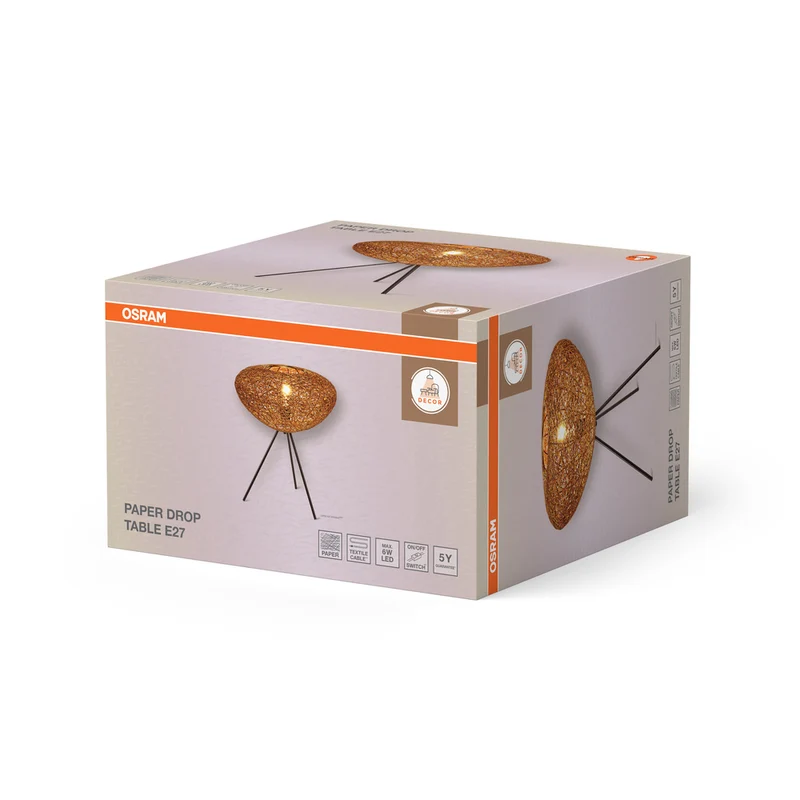 OSRAM DECOR Paper Drop Table Tischleuchte 1xE27 Beige