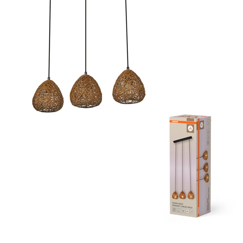 OSRAM DECOR Paper Drop Pendant Pendelleuchte Linear 3xE27 Beige