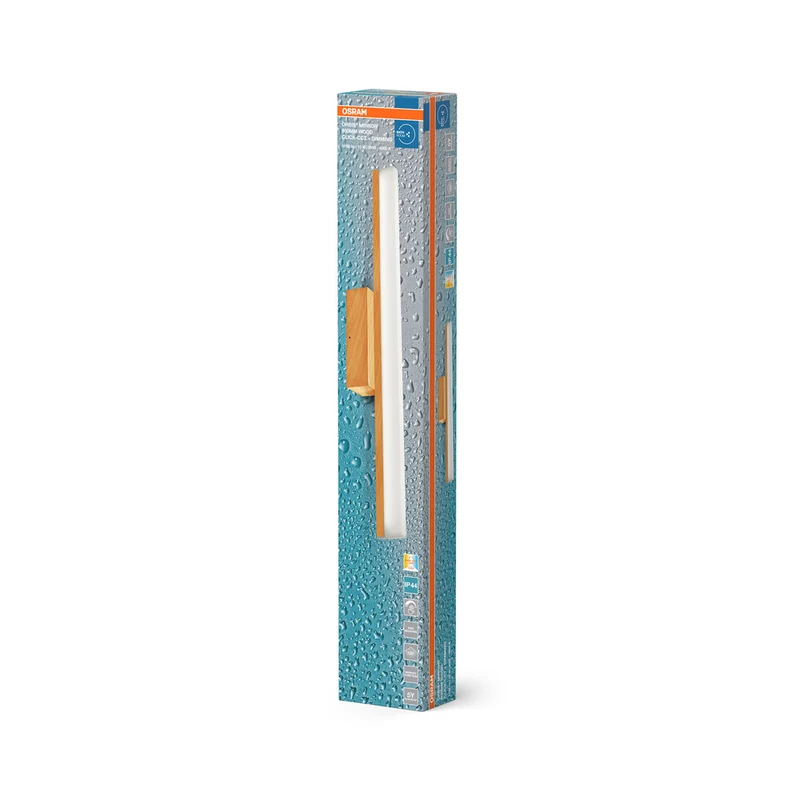 OSRAM Orbis Mirror Spiegelleuchte, Badezimmer, Click-CCT, 10W, 60cm, Holzdekor, IP44