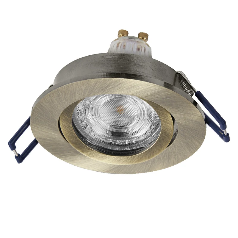 OSRAM LED Spot Recess Einbaustrahler Set GU10 schwenkbar Click 4.5W Grünmessing ⌀68 mm