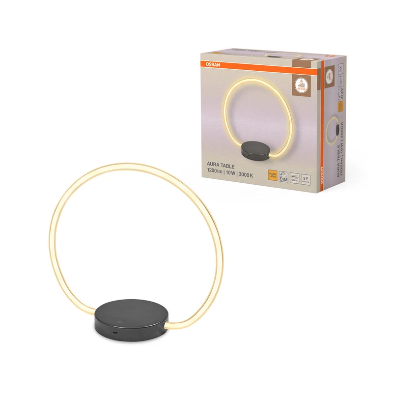 OSRAM DECOR Aura Tischleuchte 10W, 3000K, 1200lm, Touch DIM USB