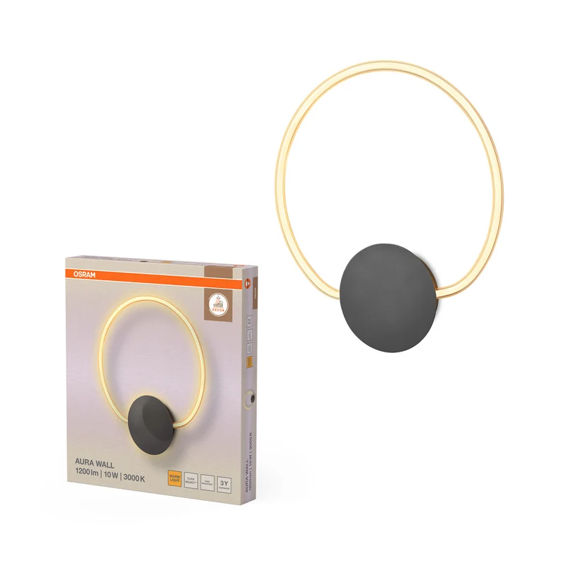 OSRAM DECOR Aura Wall Wandleuchte, 10W, 3000K, 800lm, Click Select