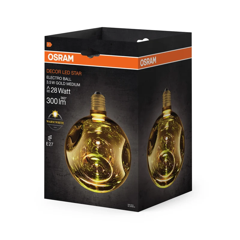 OSRAM DECOR LED-Lampe Elektroglas mittel gold