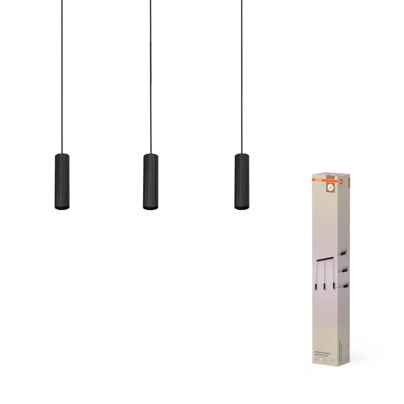 OSRAM DECOR Drums LED Pendelleuchte Schwarz, 3-flammig, GU10
