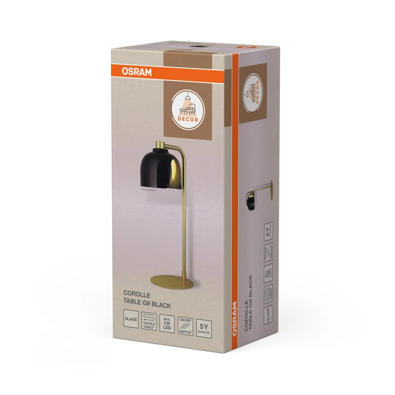 OSRAM DECOR Corolle Tischleuchte G9 Schwarz