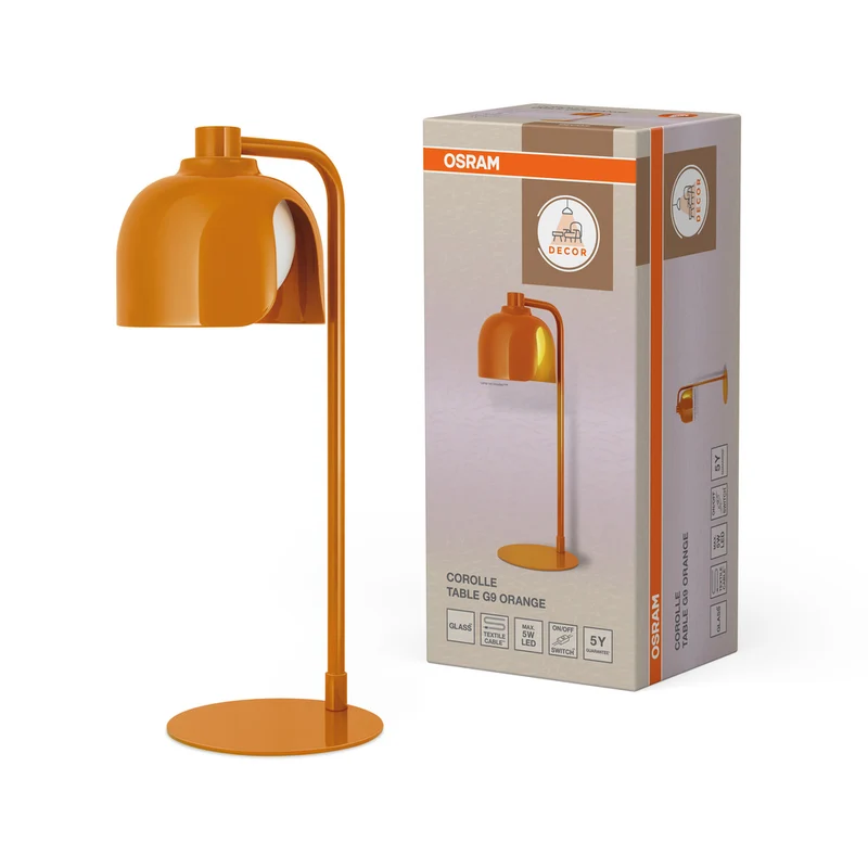 OSRAM DECOR Corolle Tischleuchte G9 Orange