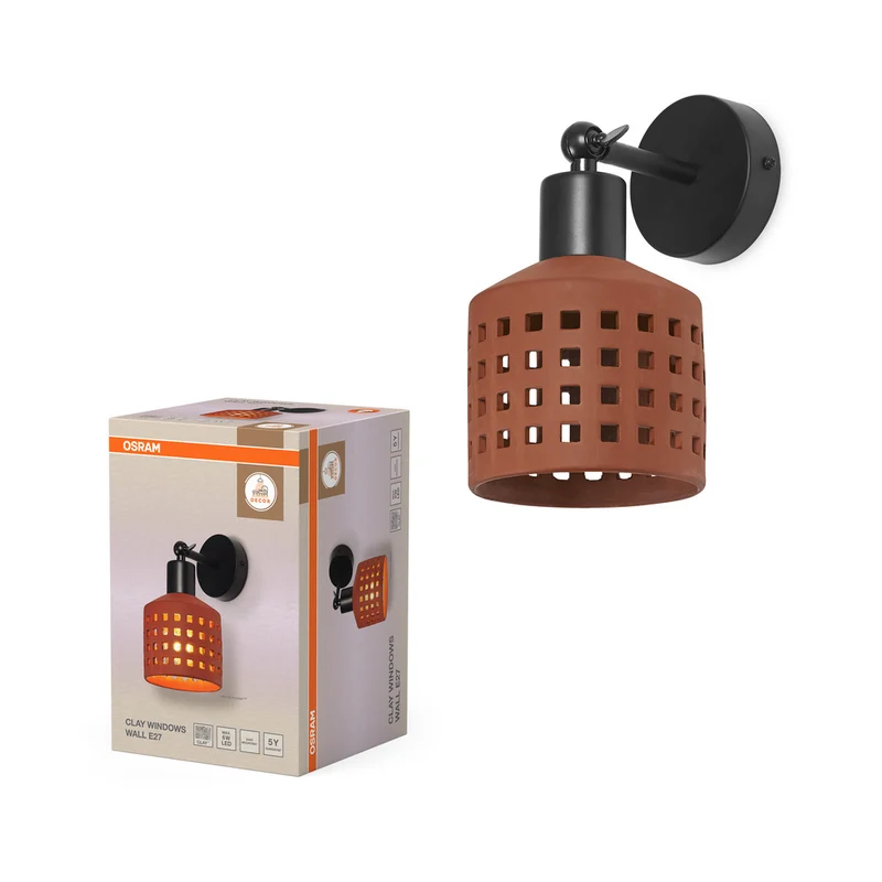 OSRAM DECOR Clay Windows Wandleuchte Braun, E27