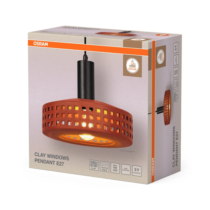 OSRAM DECOR Clay Windows Pendelleuchte Braun, E27