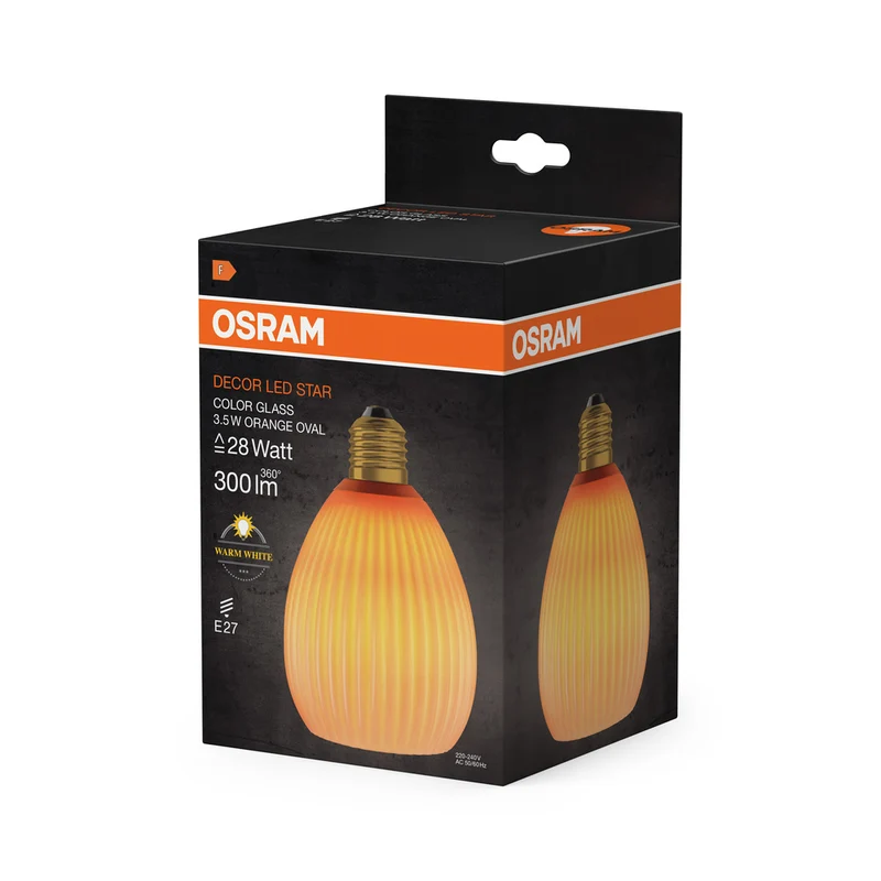 OSRAM DECOR LED-Lampe farbiges Glas oval orange