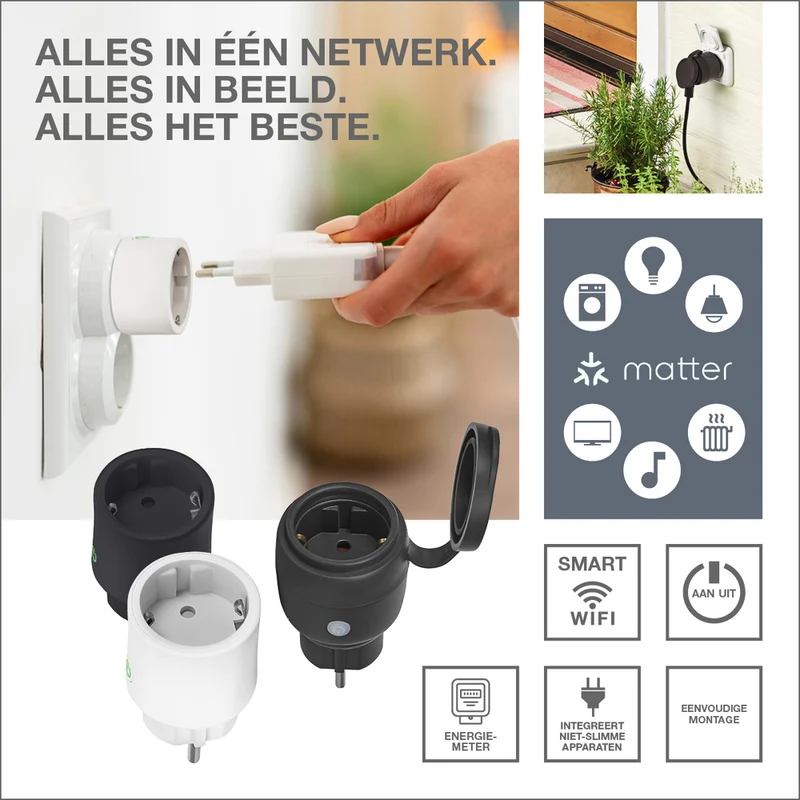 OSRAM Matter SMART+ Plug smarte indoor Steckdose, schwarz