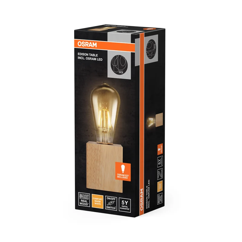 OSRAM Vintage 1906 Table Luminaire Tischleuchte, 2.5W, E27, Braun, inkl. Leuchtmittel