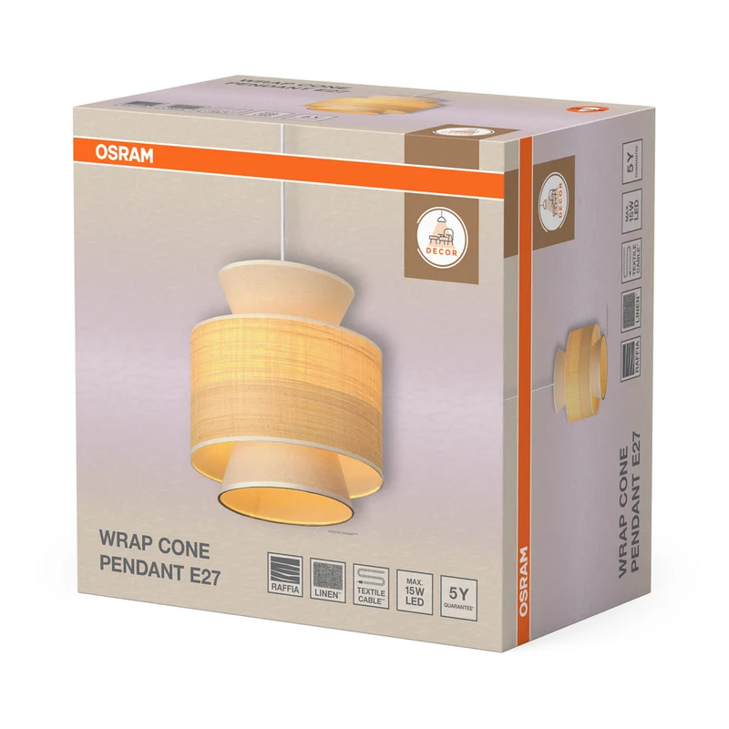 OSRAM DECOR Wrap Cone Pendelleuchte E27 Beige