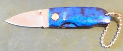 Klappmesser Schlüsselkette blau