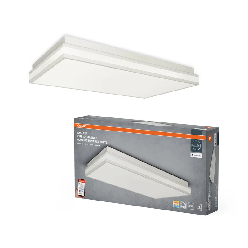 OSRAM Matter SMART+ ORBIS MAGNET LED Deckenleuchte 60x30cm Tunable Weiß 42W / 3000-6500K weiß