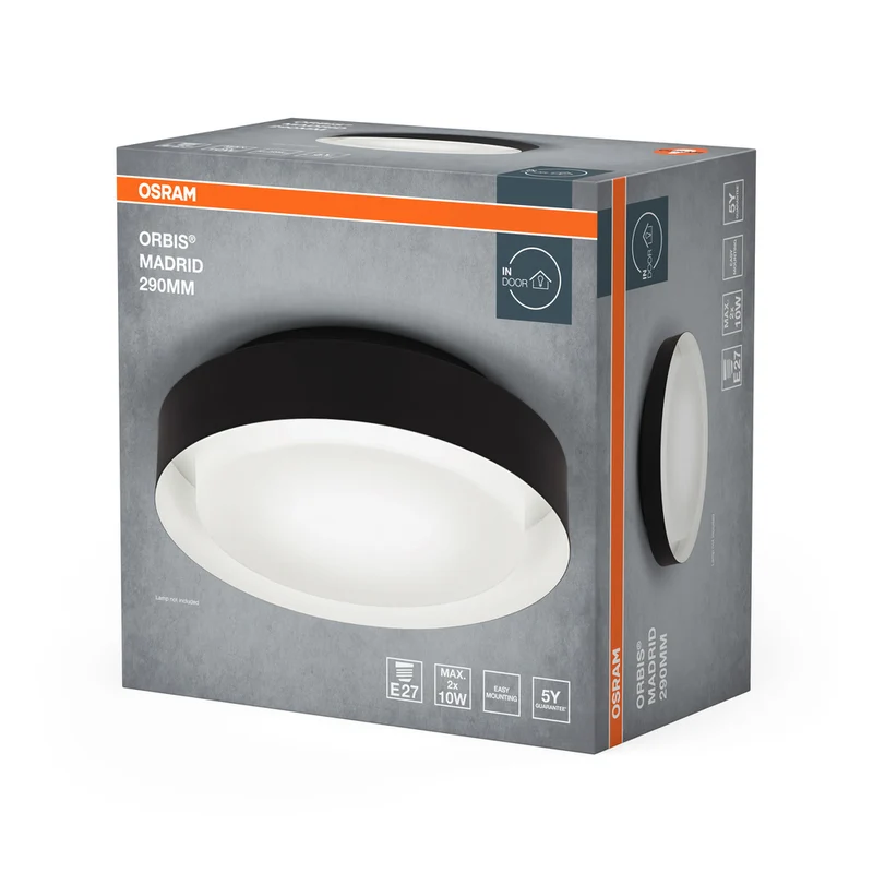 OSRAM ORBIS MADRID Deckenleuchte 290mm, schwarz, E27