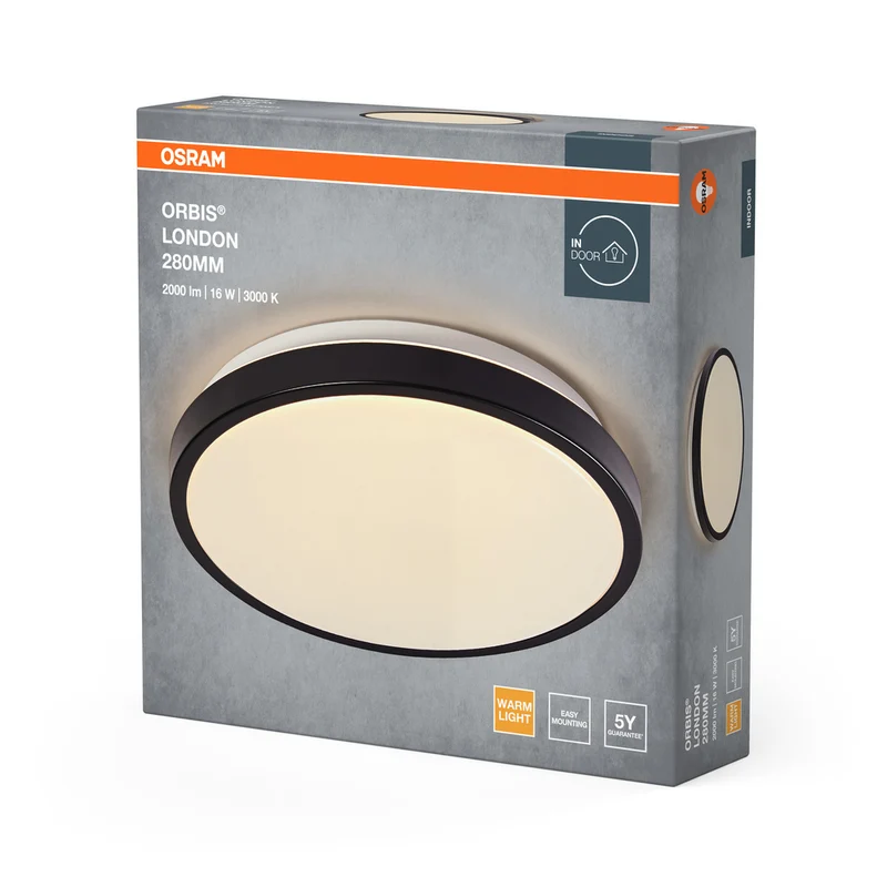 OSRAM ORBIS LONDON Deckenleuchte, schwarz, 16W, 2000lm