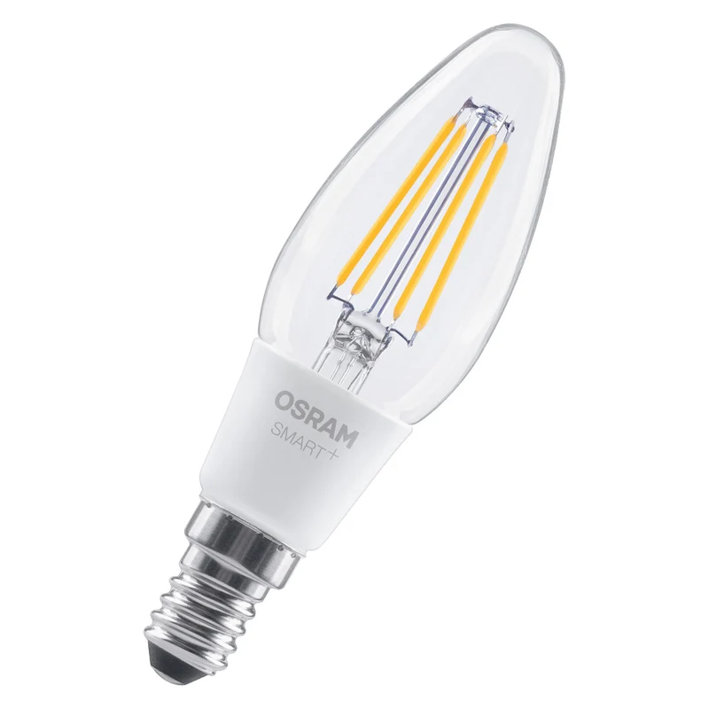 OSRAM SMART+ MATTER Filament Classic shapes Dimmable in B-Form, LED-Lampe, Glas, klar, 4 W, 470 lm, 2700 K, Matter, Smartspeaker-Kompatibel, Dimmbar