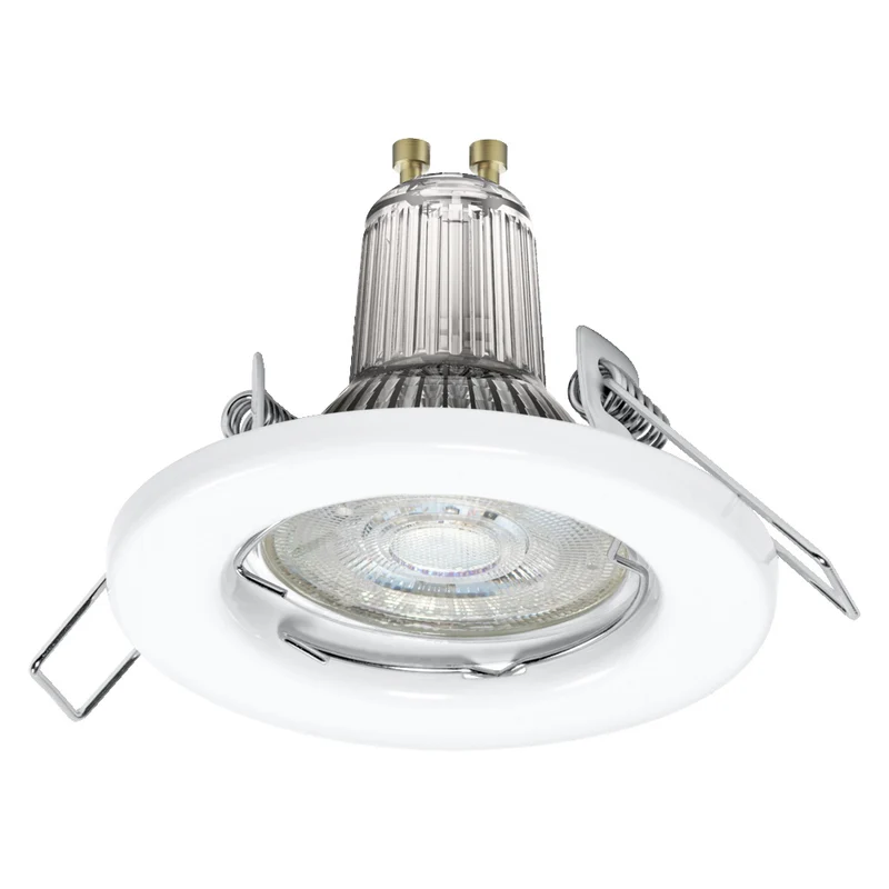 OSRAM Spot Einbauleuchten im 5er-Pack, Ø 80mm, inkl. 5x GU10-OSRAM Leuchtmittel (5x 2.6W), weiß, metallisches Gehäuse, IP20-Schutz