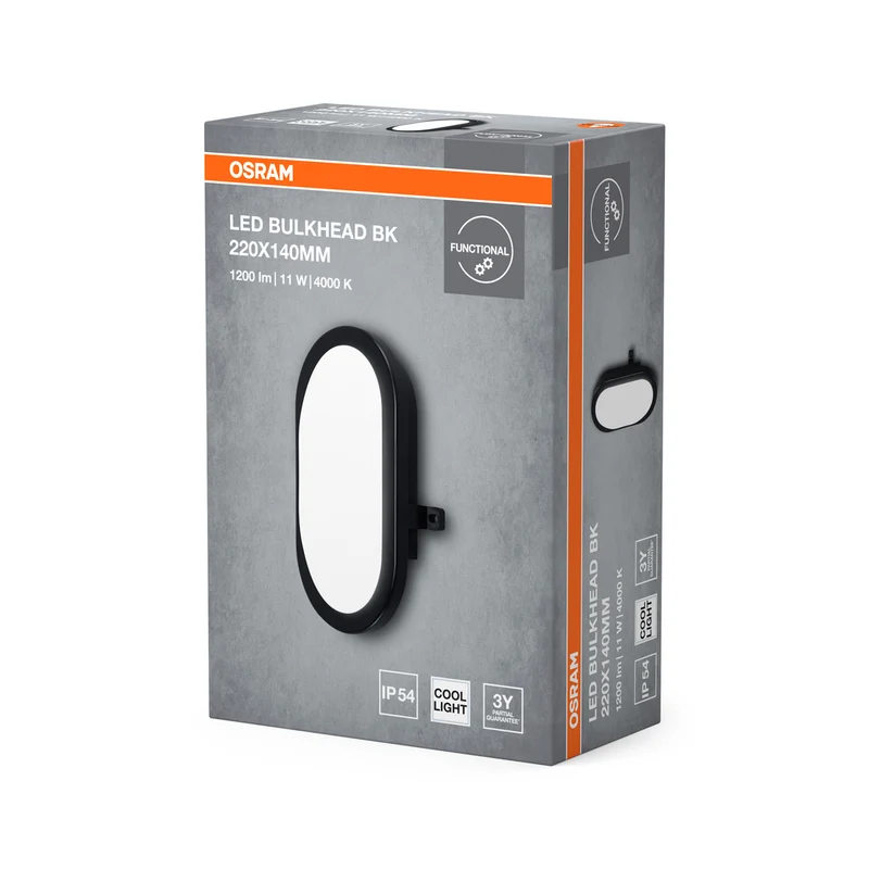 OSRAM LED Bulkhead Wandleuchte Feuchtraumleuchte 11W / 4000K Kaltweiß