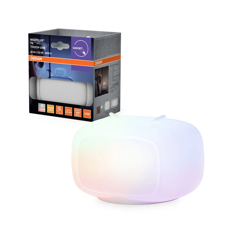OSRAM NIGHTLUX TOUCH TV USB RGBW mehrfarbig batteriebetrieben LED Nachtlicht 0,50W