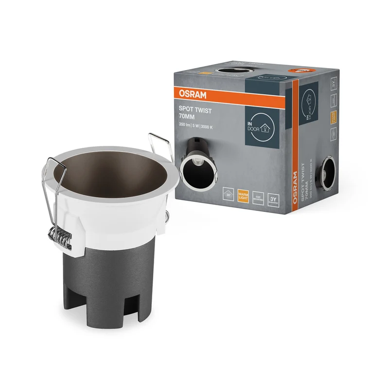 OSRAM SPOT TWIST Ø 70mm Downlight, schwarz, 5W, 400lm, 830 WT