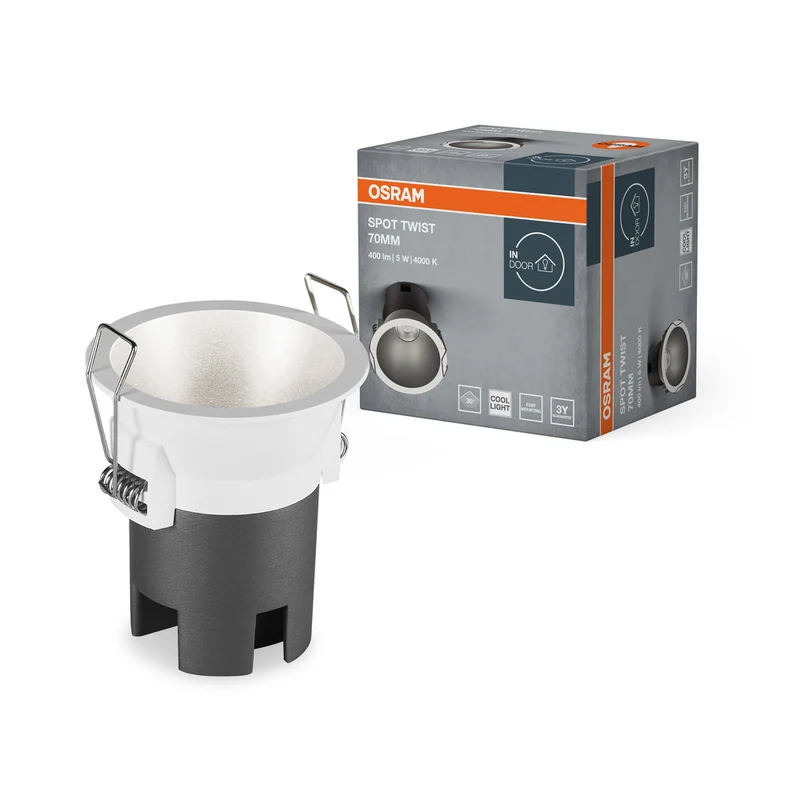 OSRAM SPOT TWIST Ø 70mm Downlight, silber, 5W, 400lm, 840 WT