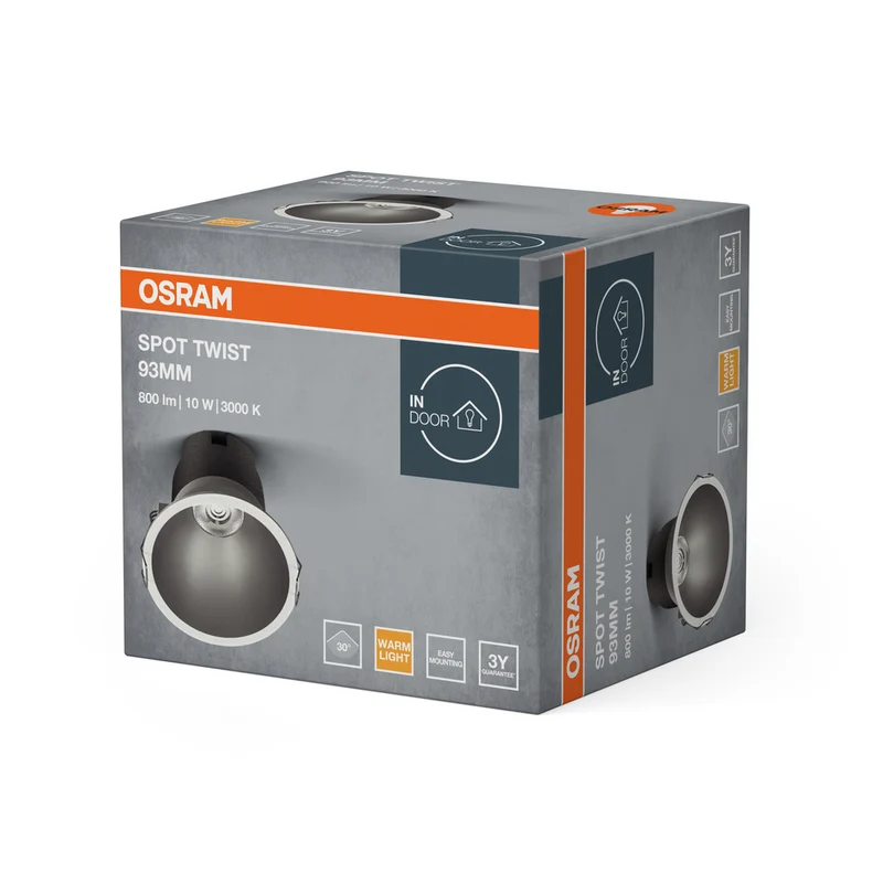 OSRAM SPOT TWIST Ø 93mm Downlight, silber, 10W, 800lm, 830 WT