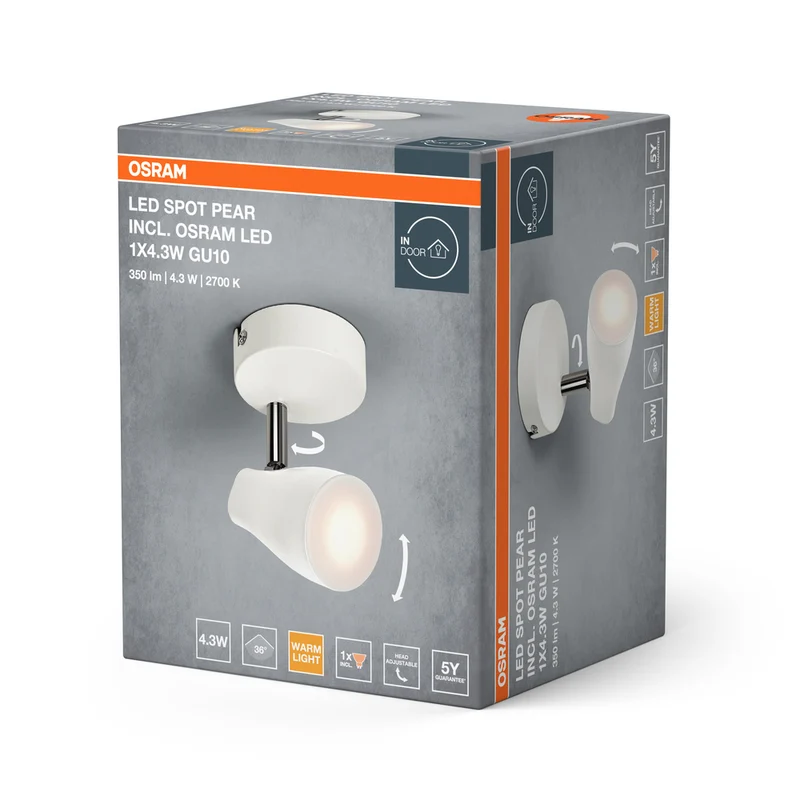 OSRAM LED SPOT PEAR Deckenanbau-Spot, ws, 4.3W, 210lm